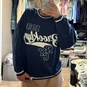 Navy Blue Graphic Sweater